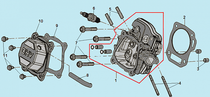3 ДЕТАЛИ ДВИГАТЕЛЯ - БЛОК - СВЕЧА - ГОЛОВКА - КЛАПАНА - ПРОКЛАДКИ ГЕНЕРАТОР CHAMPION GG2000