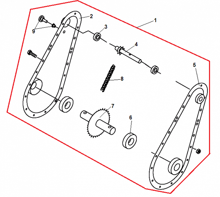 4 РЕДУКТОР - ШЕСТЕРНИ - ЦЕПЬ КУЛЬТИВАТОР CHAMPION BC6612H
