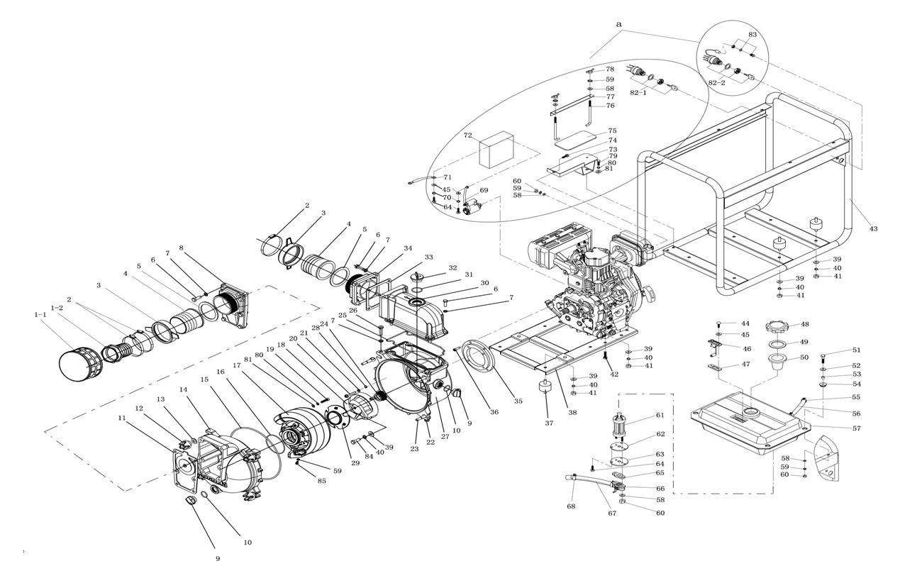 ЗАПЧАСТИ ДЛЯ МОТОПОМПЫ ДИЗЕЛЬНОЙ ELITECH МД 1200 Д 80 Г
