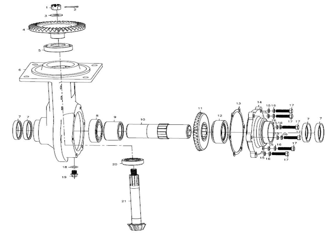 ЗАПЧАСТИ ДЛЯ МОТОБЛОКА БЕНЗИНОВОГО ELITECH КБ 900 (РЕДУКТОР)